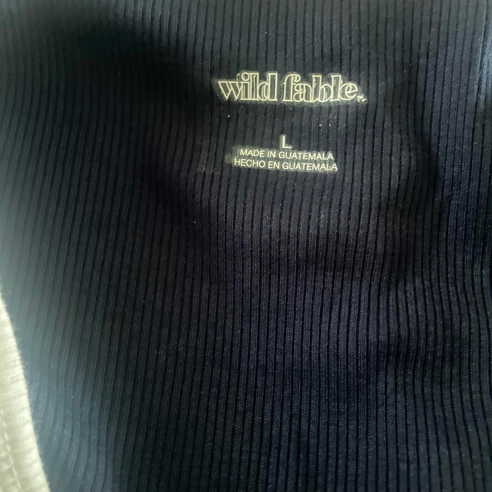 Wild Fable Navy All American Sweetheart Ribbed Ringer Tank Top Womens Large NEW - Picture 5 of 6